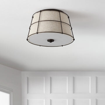 Silas Rustic Farmhouse LED Flush Mount - JONATHAN Y